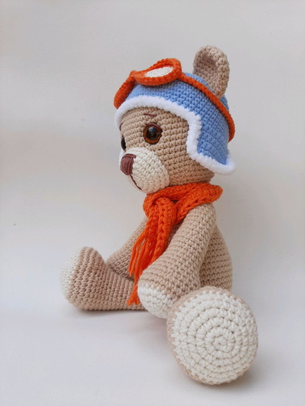 Ursinho Aviador de Crochê Amigurumi - Imagem 4
