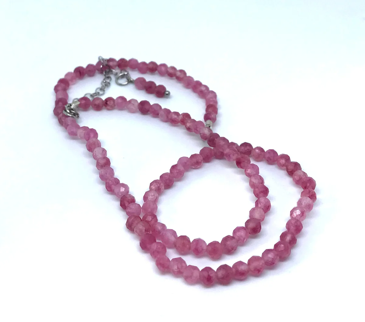 Choker Colar com Turmalinas Rosa Facetadas e Aço Inox - Imagem 5