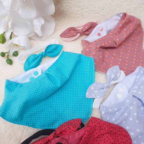 Kit Babador Bandana com Faixa Slim Laço Pequeno em Tecido. - Imagem 3