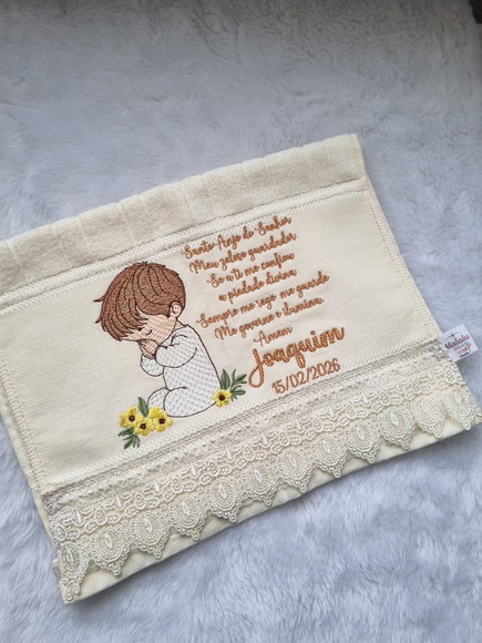 Toalha para Batizado Personalizado Bordado - Imagem 2