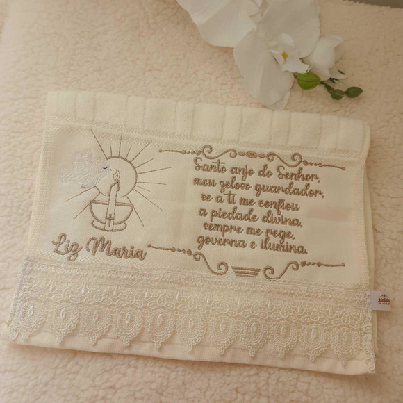 Toalha para Batizado Personalizado Bordado - Imagem 3