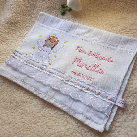 Toalha para Batizado Personalizado Bordado