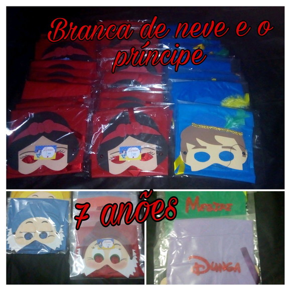 15 Kit Branca de neve capa e máscara - Imagem 2