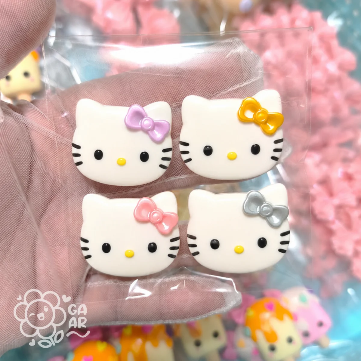 Aplique Hello Gatinha em Biscuit - Imagem 3