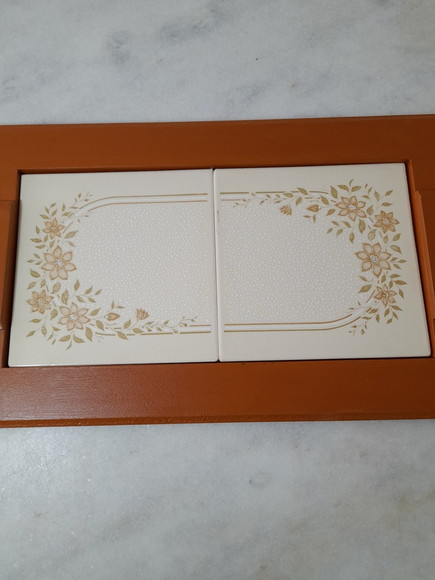 Bandeja de Madeira Marrom com Dois Azulejos - Imagem 4