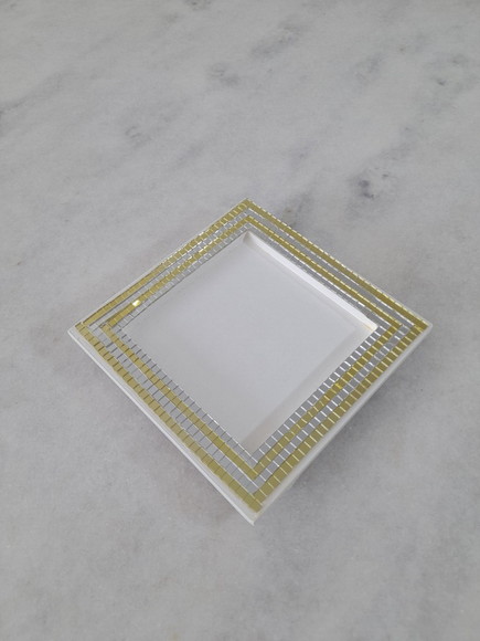 Bandeja para Lavabo em mdf Decorado com Mini Espelho - Imagem 4