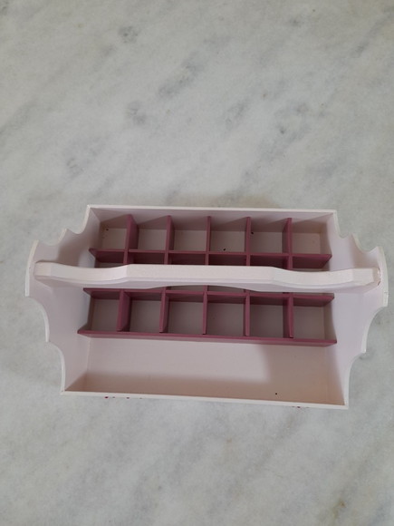 Caixa Cesto para Esmaltes em mdf Rosa, Várias Divisões - Imagem 4