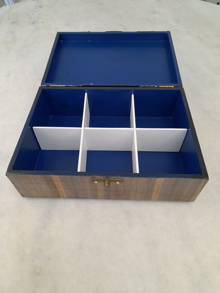 Caixa em mdf Azul Marinho Decorado com Latonagem - Imagem 5