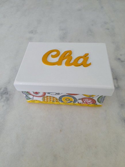 Caixa em mdf para Costura c/ Duas Divisórias Decoradas