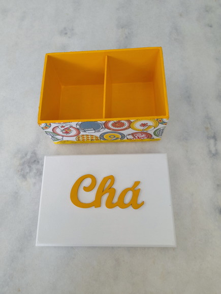Caixa em mdf para Costura c/ Duas Divisórias Decoradas - Imagem 4