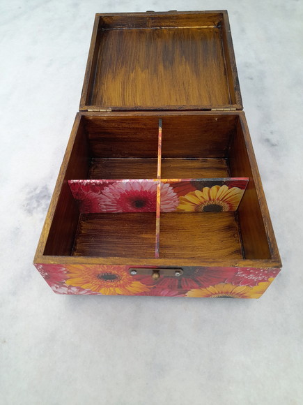 Caixa em mdf para Joia / Biju Detalhe Floral Envelhecido - Imagem 4