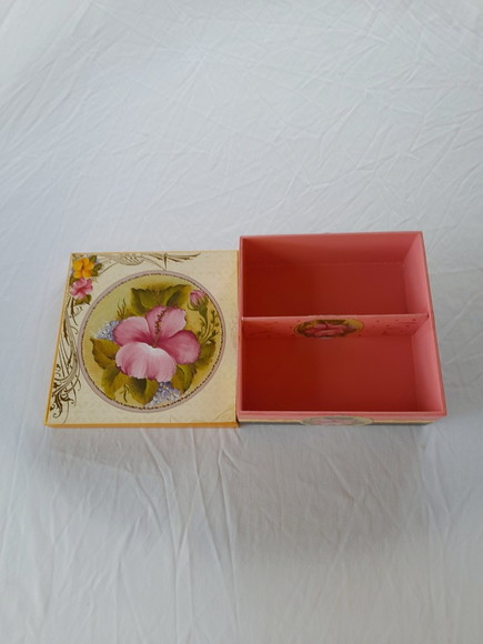 Caixa em mdf para Joia / Bijuteria Decoração Floral - Imagem 4