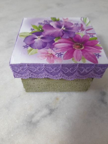 Caixa em mdf para Joia/biju Pequena Motivo Floral - Imagem 2