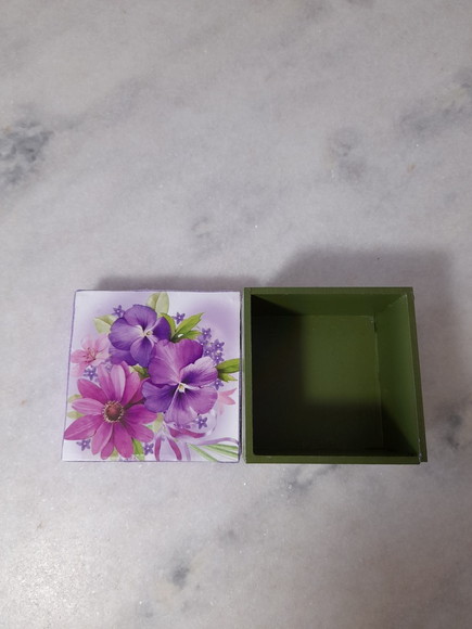 Caixa em mdf para Joia/biju Pequena Motivo Floral - Imagem 5