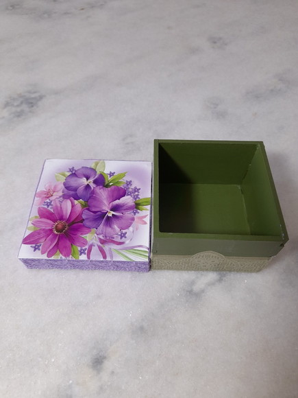 Caixa em mdf para Joia/biju Pequena Motivo Floral - Imagem 4