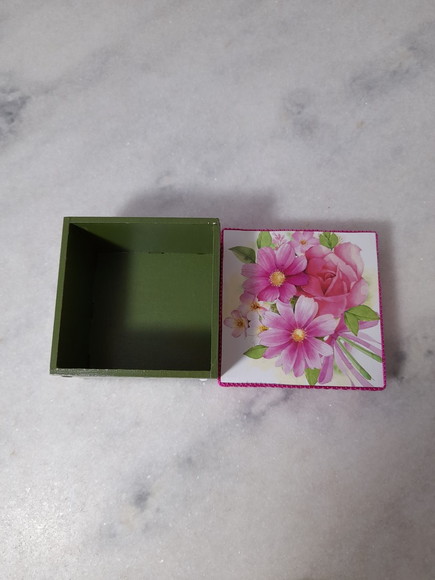 Caixa em mdf Pequena para Joia/biju Verde e Rosa - Imagem 5