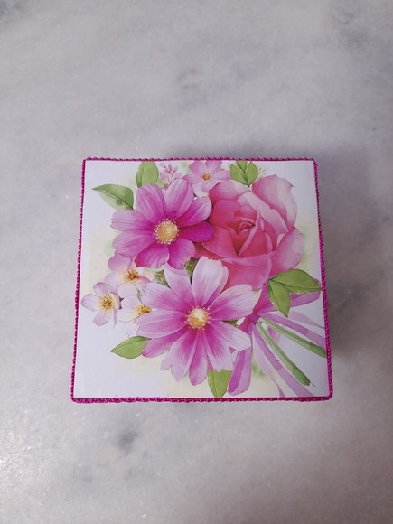Caixa em mdf Pequena para Joia/biju Verde e Rosa - Imagem 3