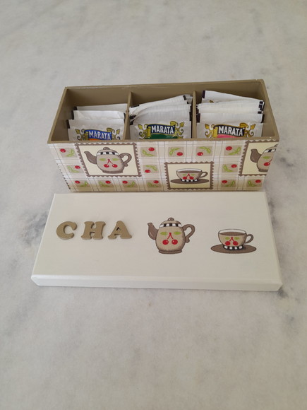 Caixa para Chá Erm mdf nas Cores Concreto e Mineral c/ 3 - Imagem 5
