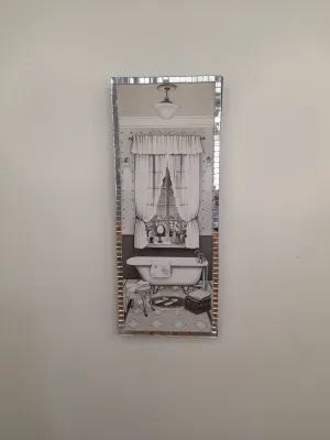 Quadro para lavabo em mdf preto decorado