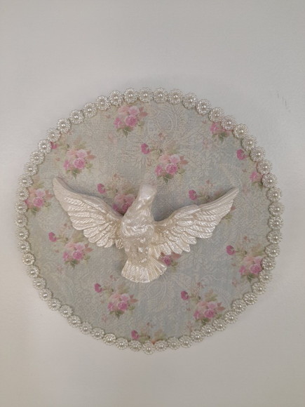 Divino em Placa de mdf Redondo com Fundo Floral - Imagem 3