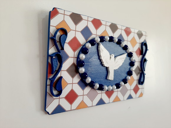 Divino em Quadro de mdf Azul Marinho e Colorido - Imagem 5