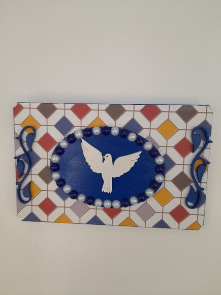 Divino em Quadro de mdf Azul Marinho e Colorido - Imagem 3