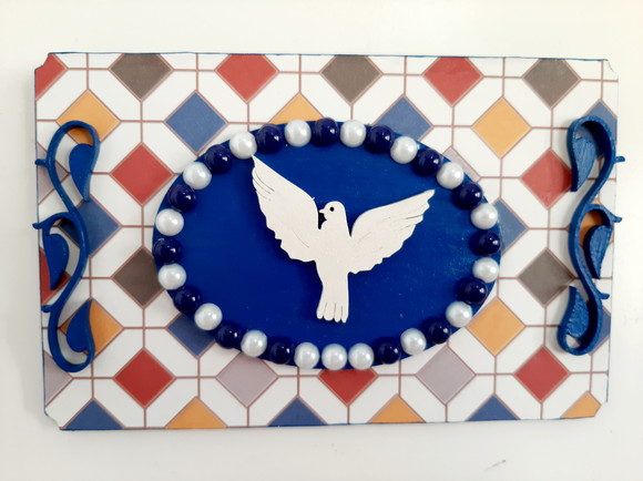 Divino em Quadro de mdf Azul Marinho e Colorido - Imagem 4