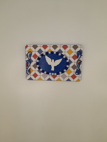 Divino em Quadro de mdf Azul Marinho e Colorido - Imagem 2