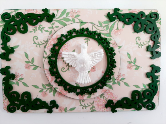 Divino em Quadro de mdf Verde com Fundo Floral - Imagem 5