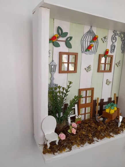 Placa Bem Vindo de Madeira Branco e Verde Decorado - Imagem 4