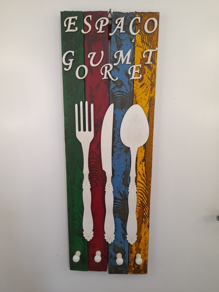 Placa Decorativa Espaço Gourmet Colorida - Imagem 2