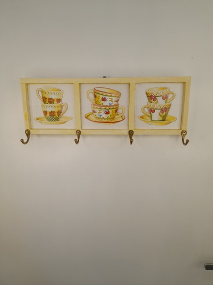 Porta Chave de Madeira com Pátina Decorado - Imagem 2