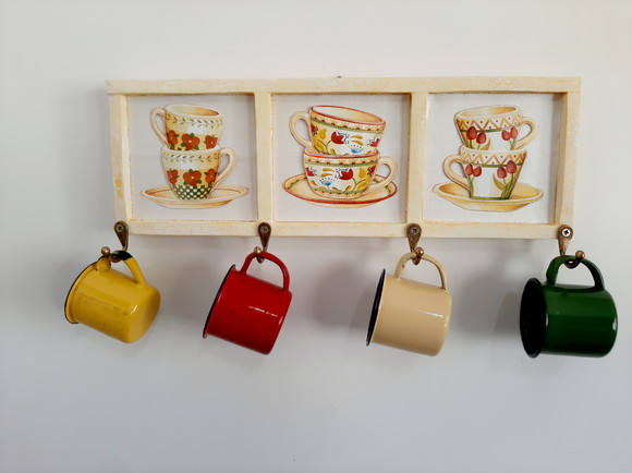 Porta Chave de Madeira com Pátina Decorado - Imagem 5
