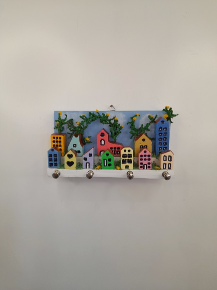 Porta Chave Decorado com Mini Prédios