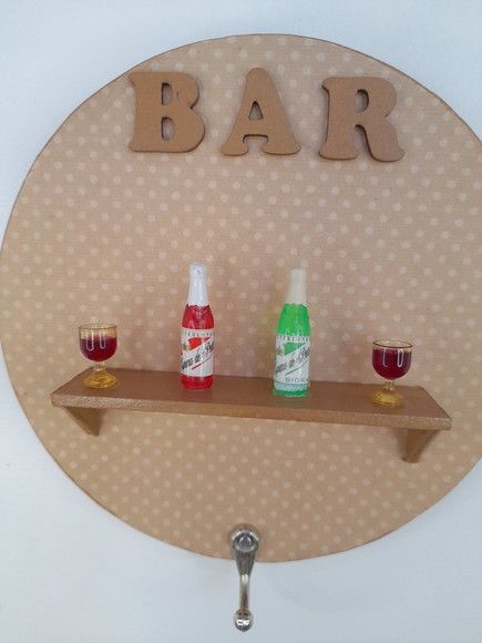 Porta Chave Redondo Marrom para Bar - Imagem 2