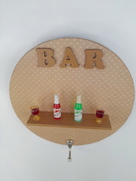 Porta Chave Redondo Marrom para Bar - Imagem 3