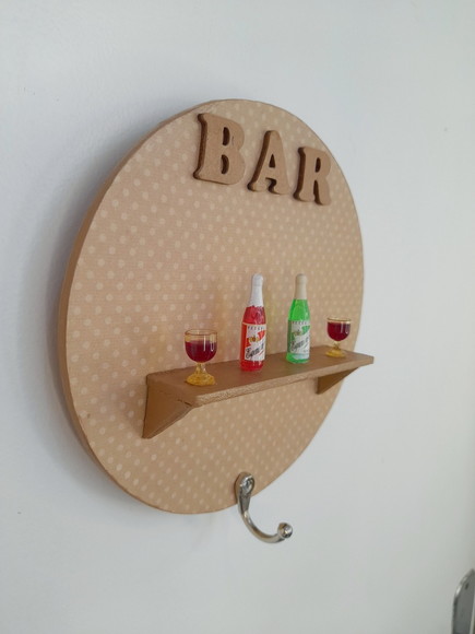 Porta Chave Redondo Marrom para Bar - Imagem 4