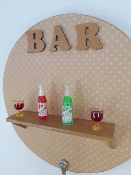 Porta Chave Redondo Marrom para Bar - Imagem 5