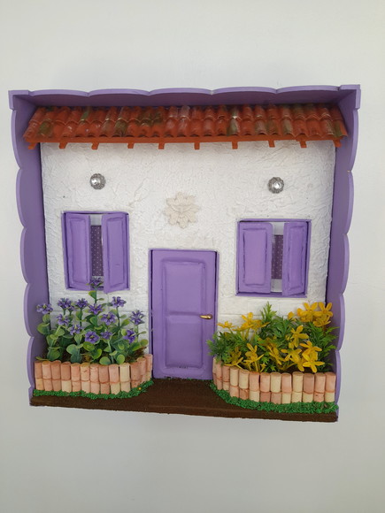 Quadro Cenário em mdf Frente de Casa com Jardim - Imagem 2