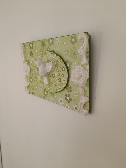 Quadro com Divino e Fundo Floral Verde - Imagem 5