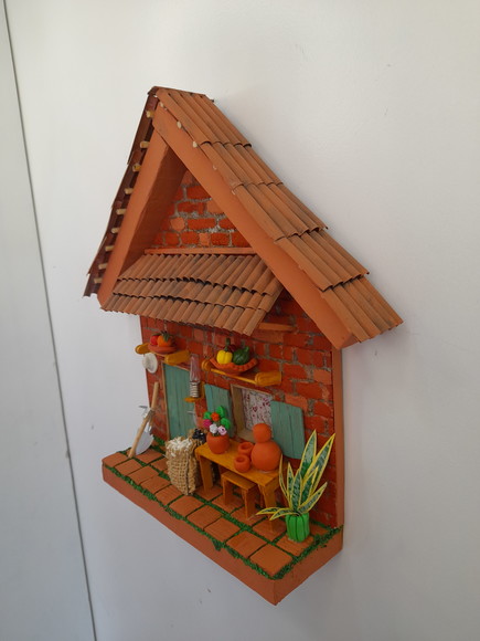 Quadro de mdf e Madeira Imitação de Casa do Interior - Imagem 3
