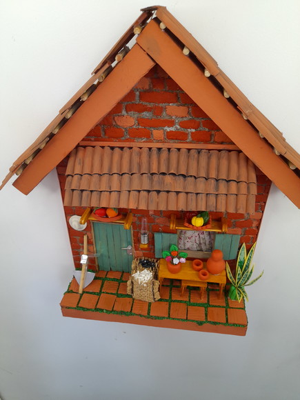 Quadro de mdf e Madeira Imitação de Casa do Interior - Imagem 4