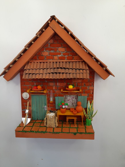 Quadro de mdf e Madeira Imitação de Casa do Interior - Imagem 2