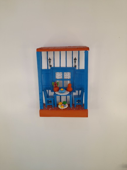 Quadro Decorado em mdf Decorada com Miniaturas
