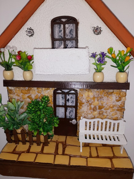 Quadro Decorado Frente de Casa Branca Parede de Pedra - Imagem 5