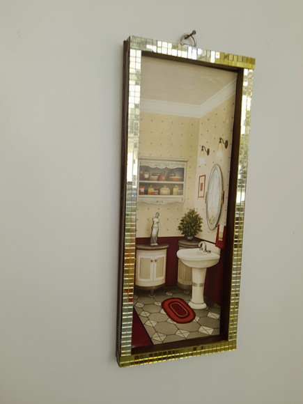 Quadro Decorativo em mdf para Banheiro Marrom