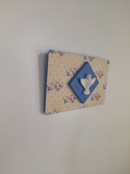 Quadro em mdf Azul Decorado com Divino - Imagem 4