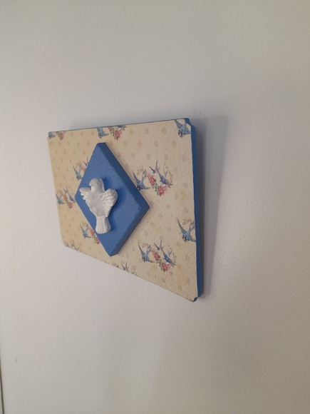 Quadro em mdf Azul Decorado com Divino - Imagem 5
