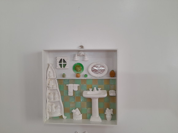 Quadro em mdf Branco para Decoração de Lavabo - Imagem 2