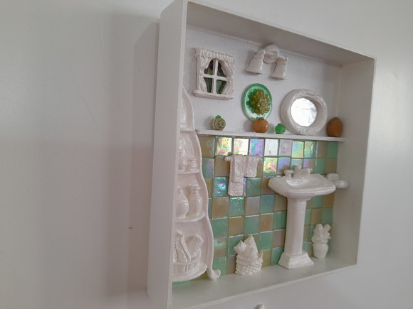 Quadro em mdf Branco para Decoração de Lavabo - Imagem 3